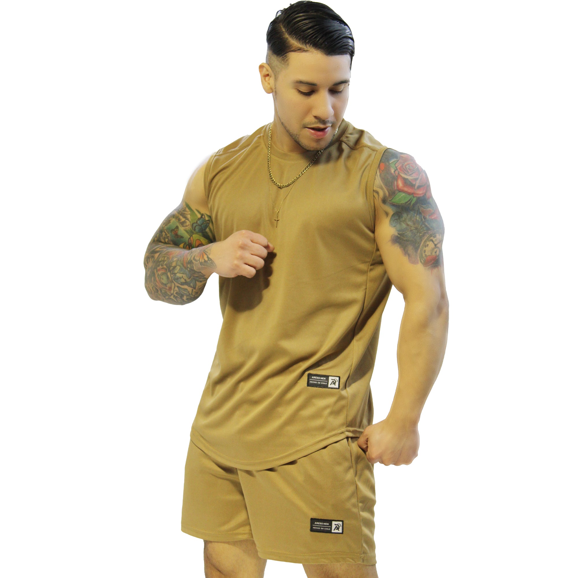 Conjunto dri-fit gym aress beige