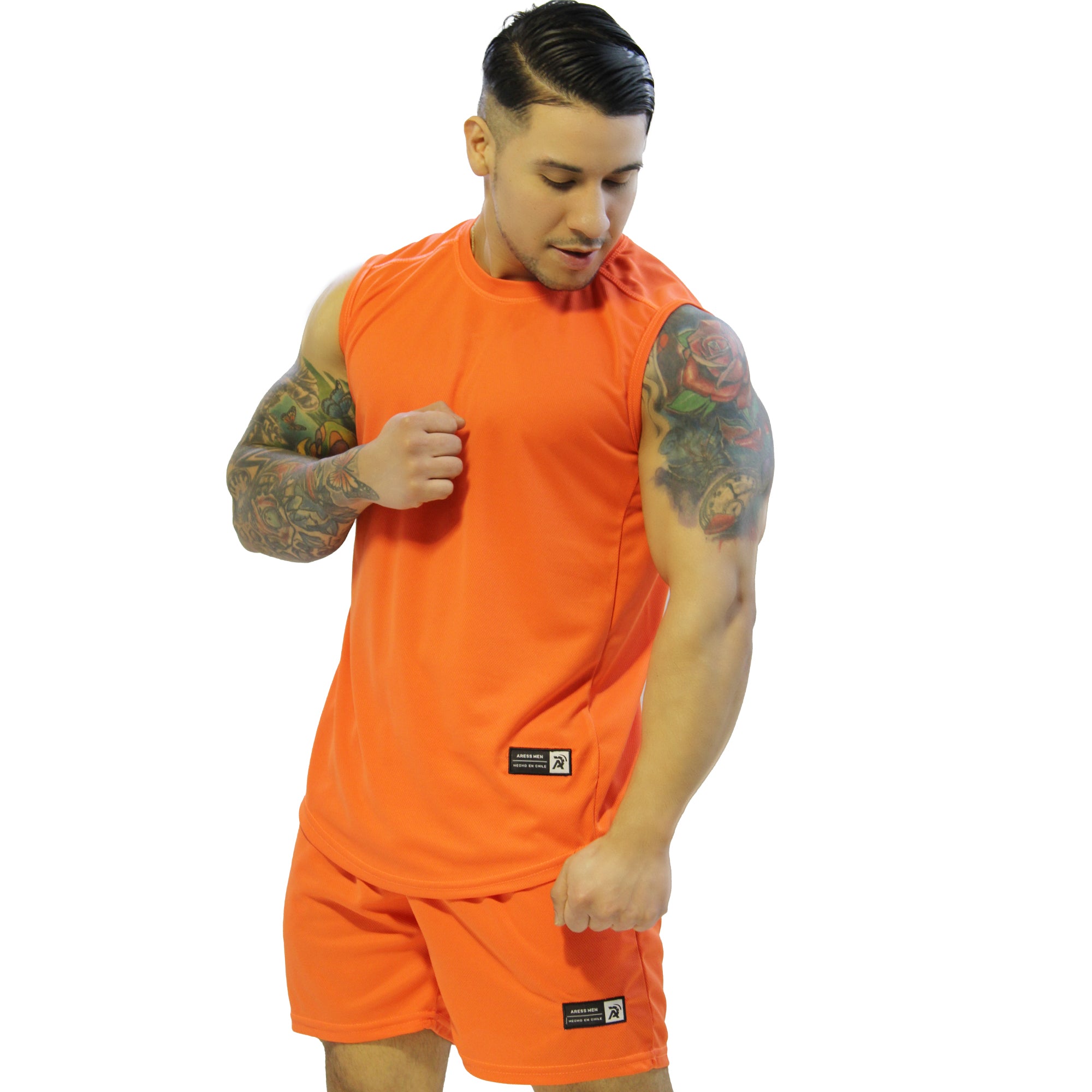 Conjunto dri-fit gym aress naranja