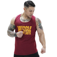 Polera Musculosa Cuello redondo Muscle Guys manga cero burdeo