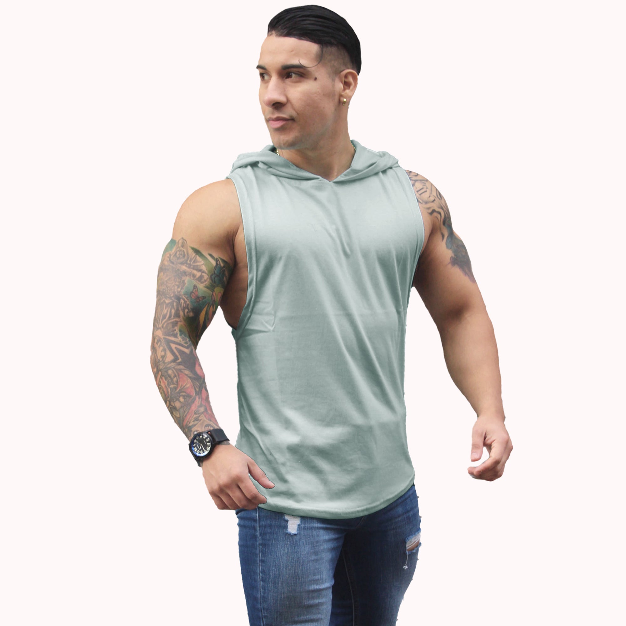 Polera Musculosa Capucha Basic lisas aress