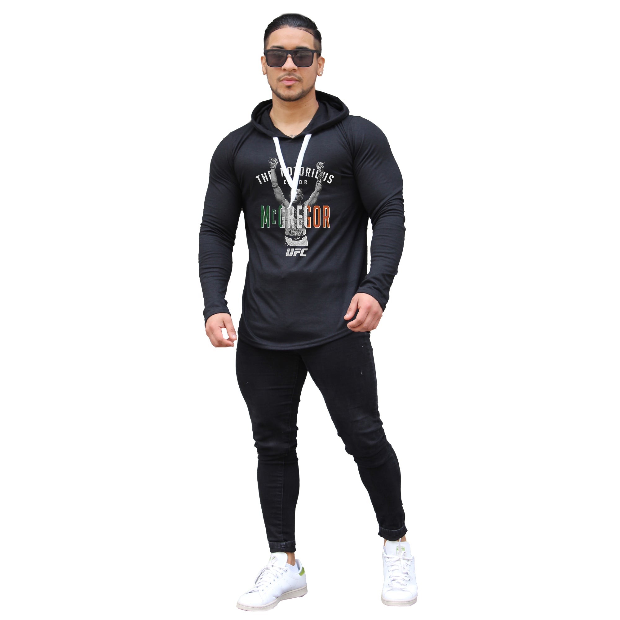 Polera Long Fit Capucha Mcgregor Negro