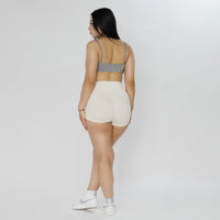 Short Deportivo push up con arruga lateral - white