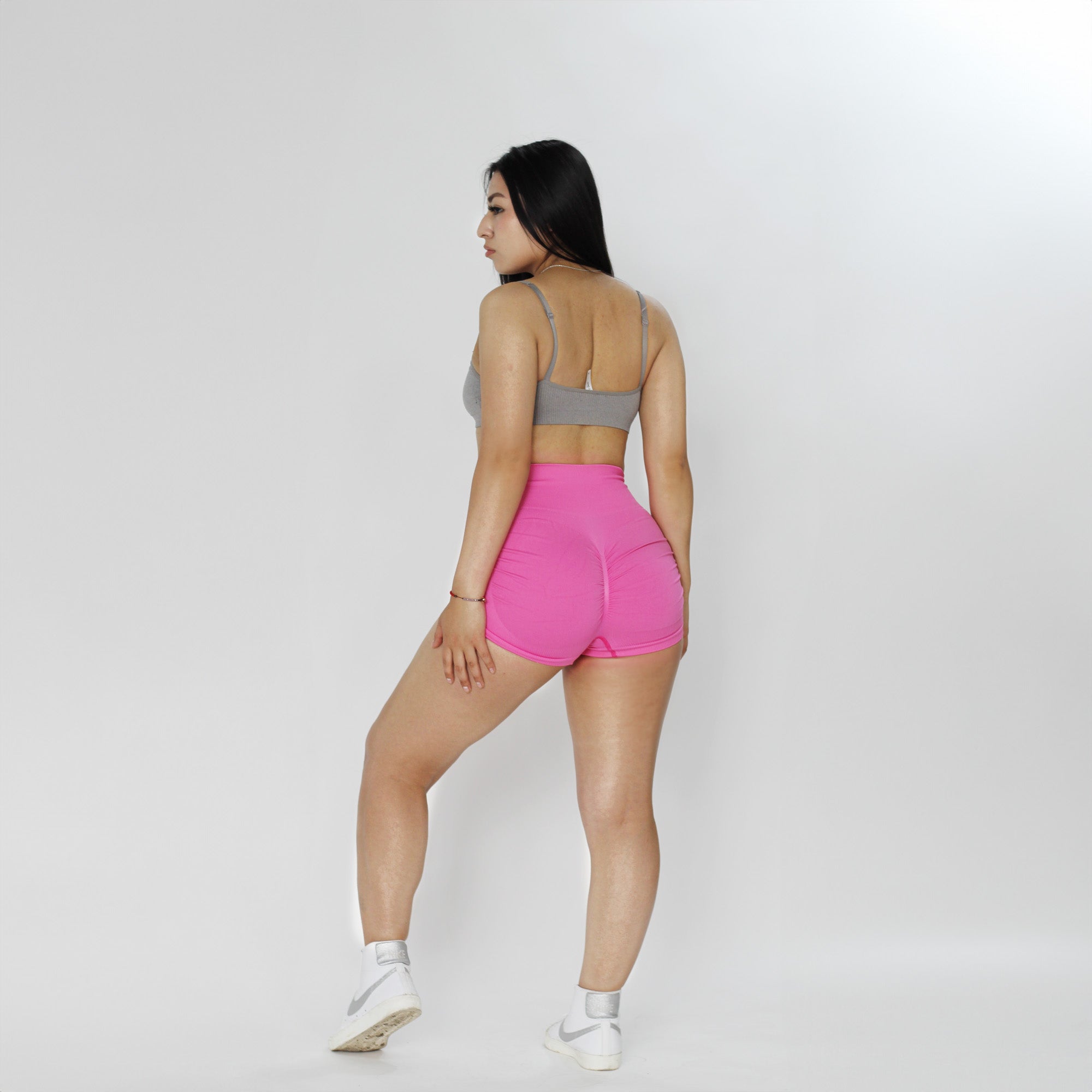 Short Deportivo push up con arruga lateral - Pink
