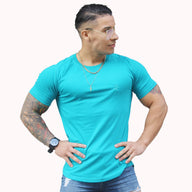 Polera slim fit aress x ademan turquesa