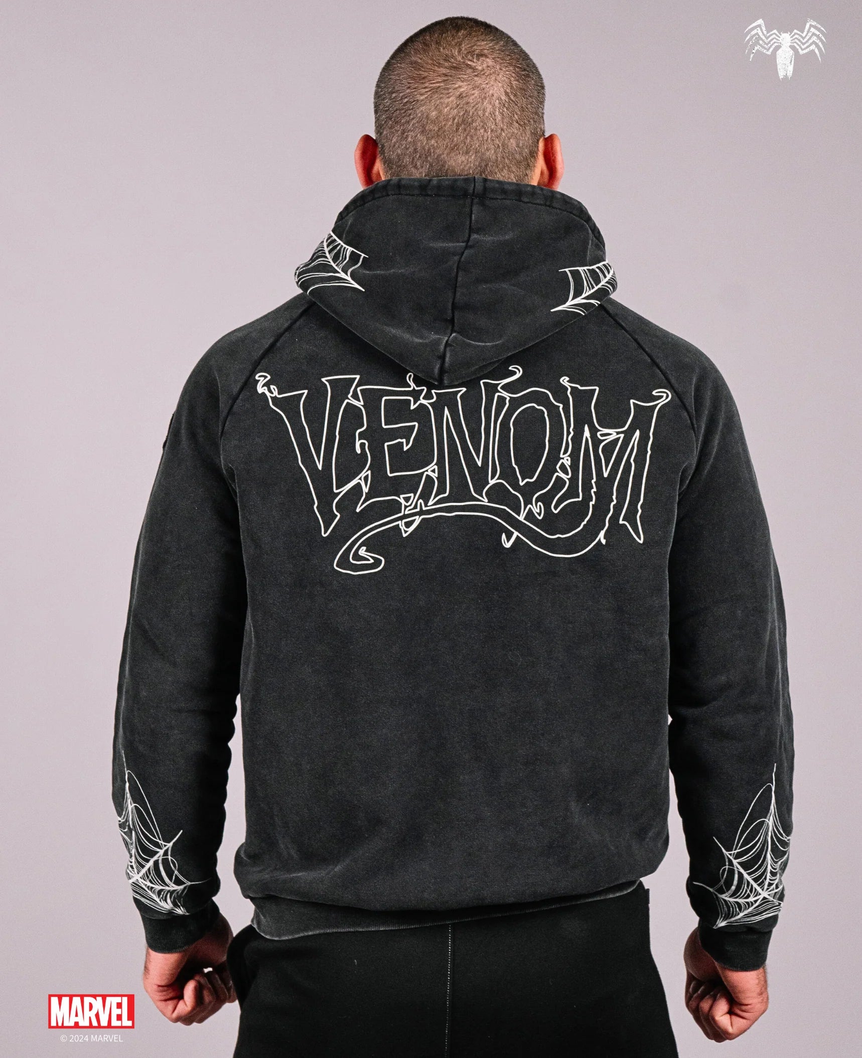 Hoodie acid wash Venom Black - Pre venta