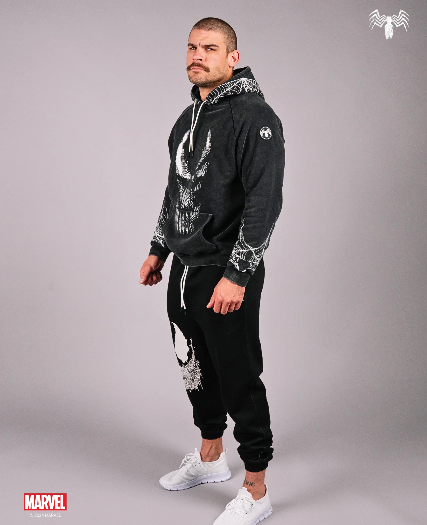 Hoodie acid wash Venom Black - Pre venta