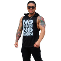 Polera Musculosa Capucha Nopain Nogain Negro