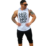 Polera Musculosa Capucha Nopain Nogain blanco