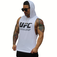 Polera Musculosa Capucha UFC blanco
