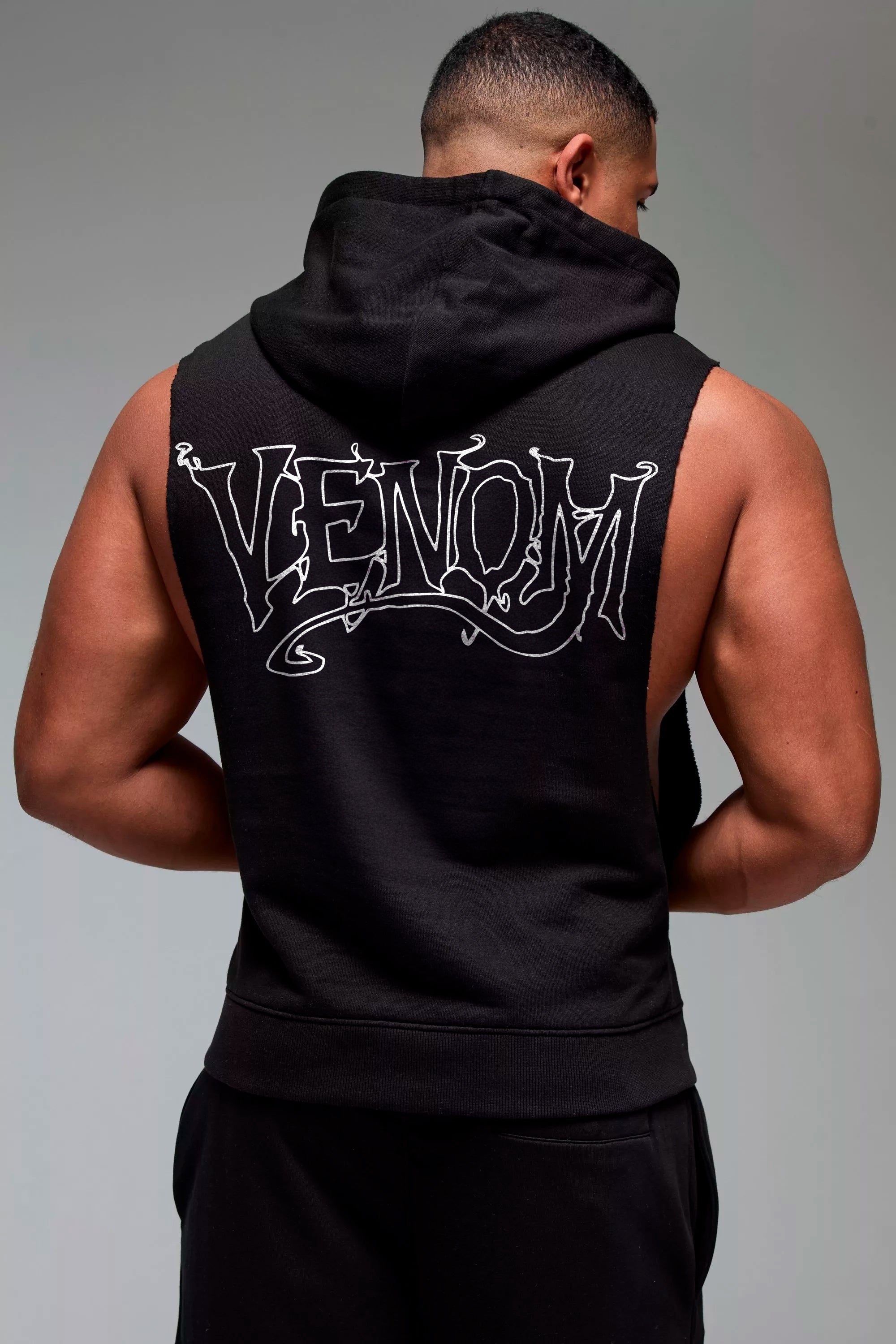 Poleron musculosa canguro Venom Black