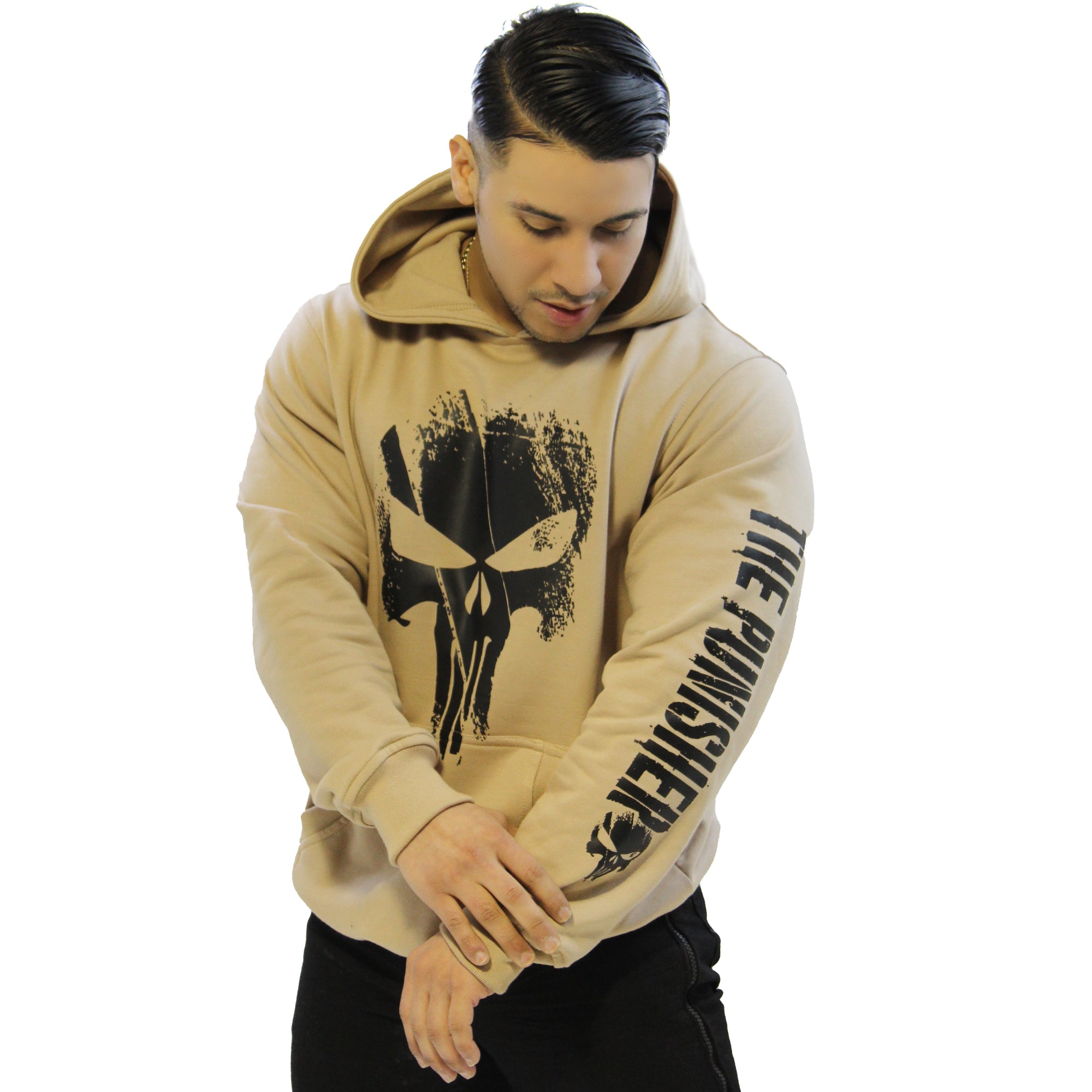 Poleron canguro the punisher beige