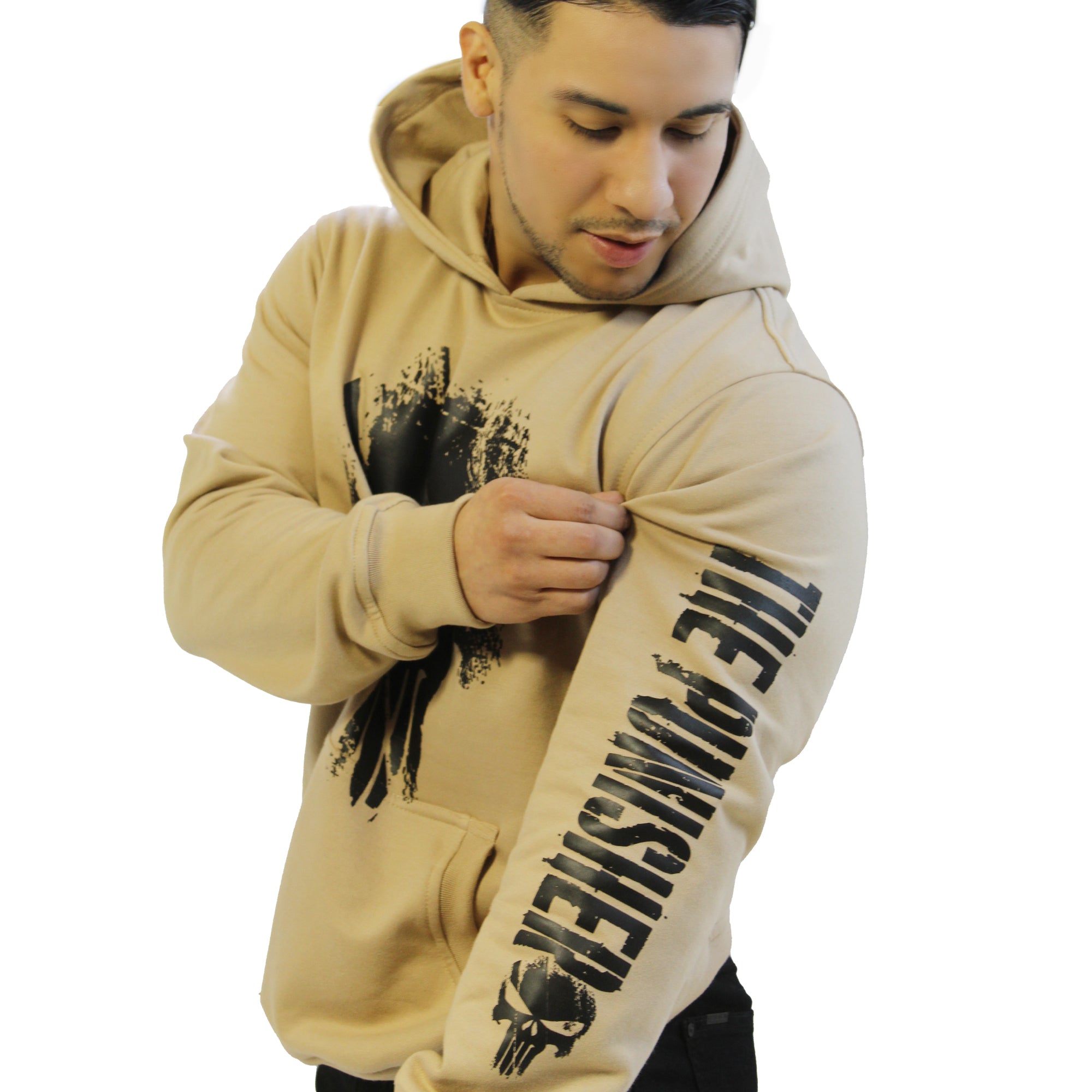 Poleron canguro the punisher beige