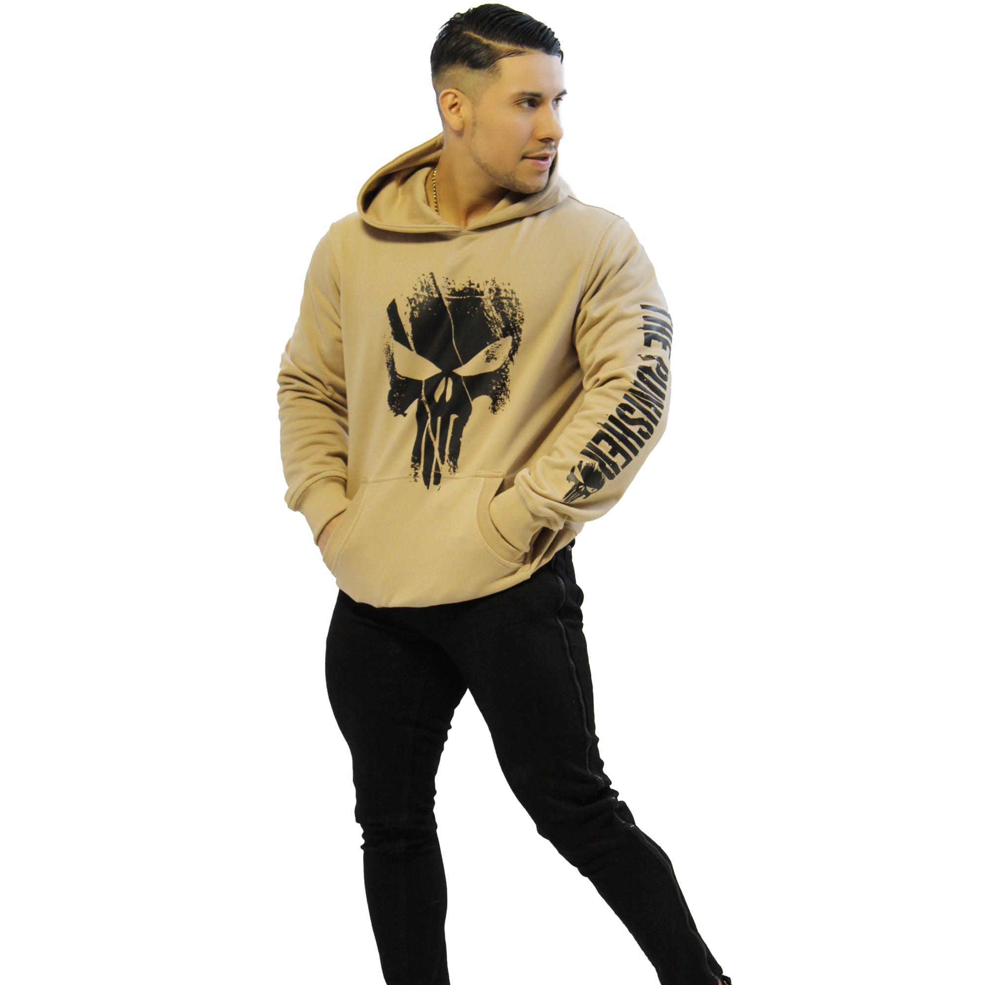 Poleron canguro the punisher beige