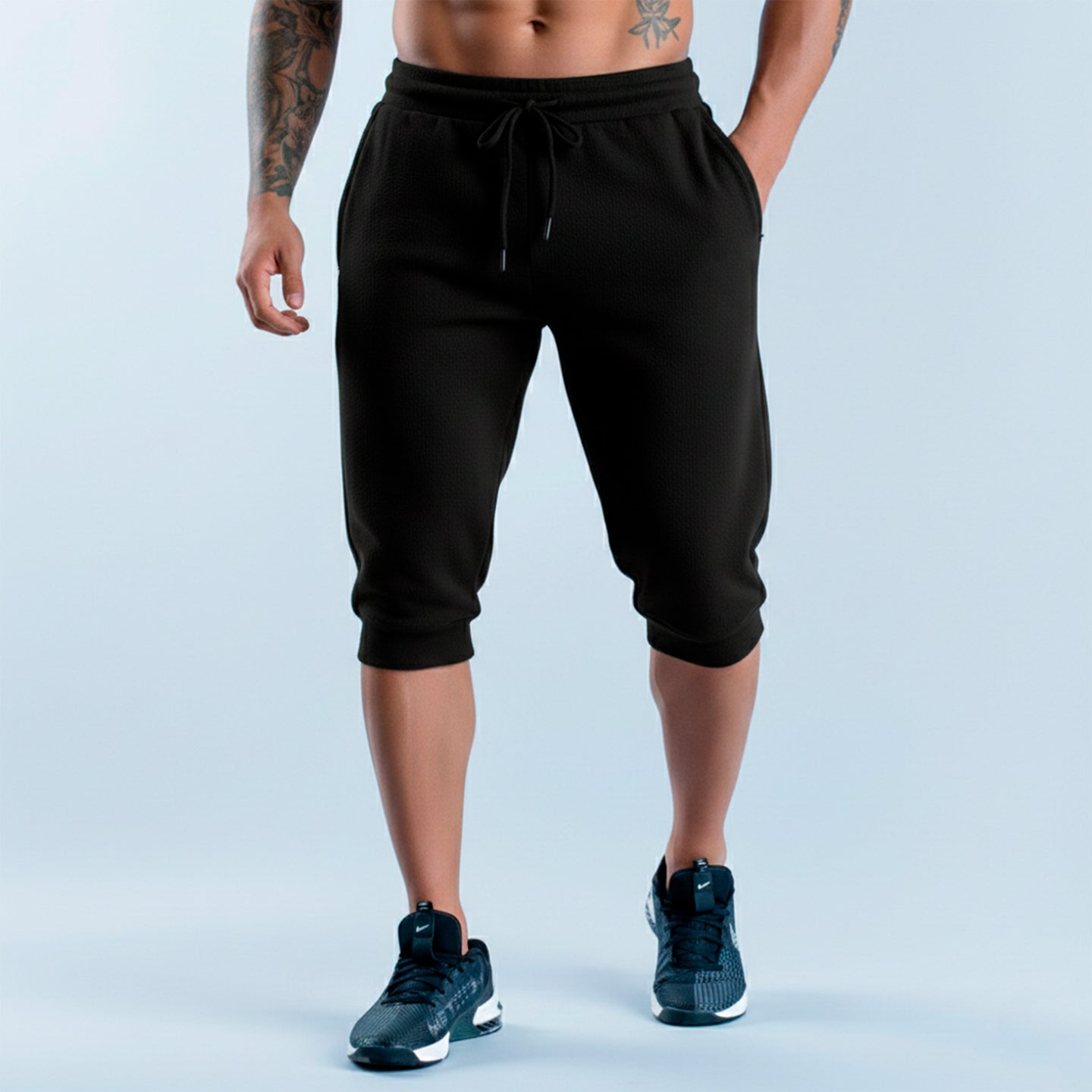 Short buzo 3/4 basic ADEMAN negro