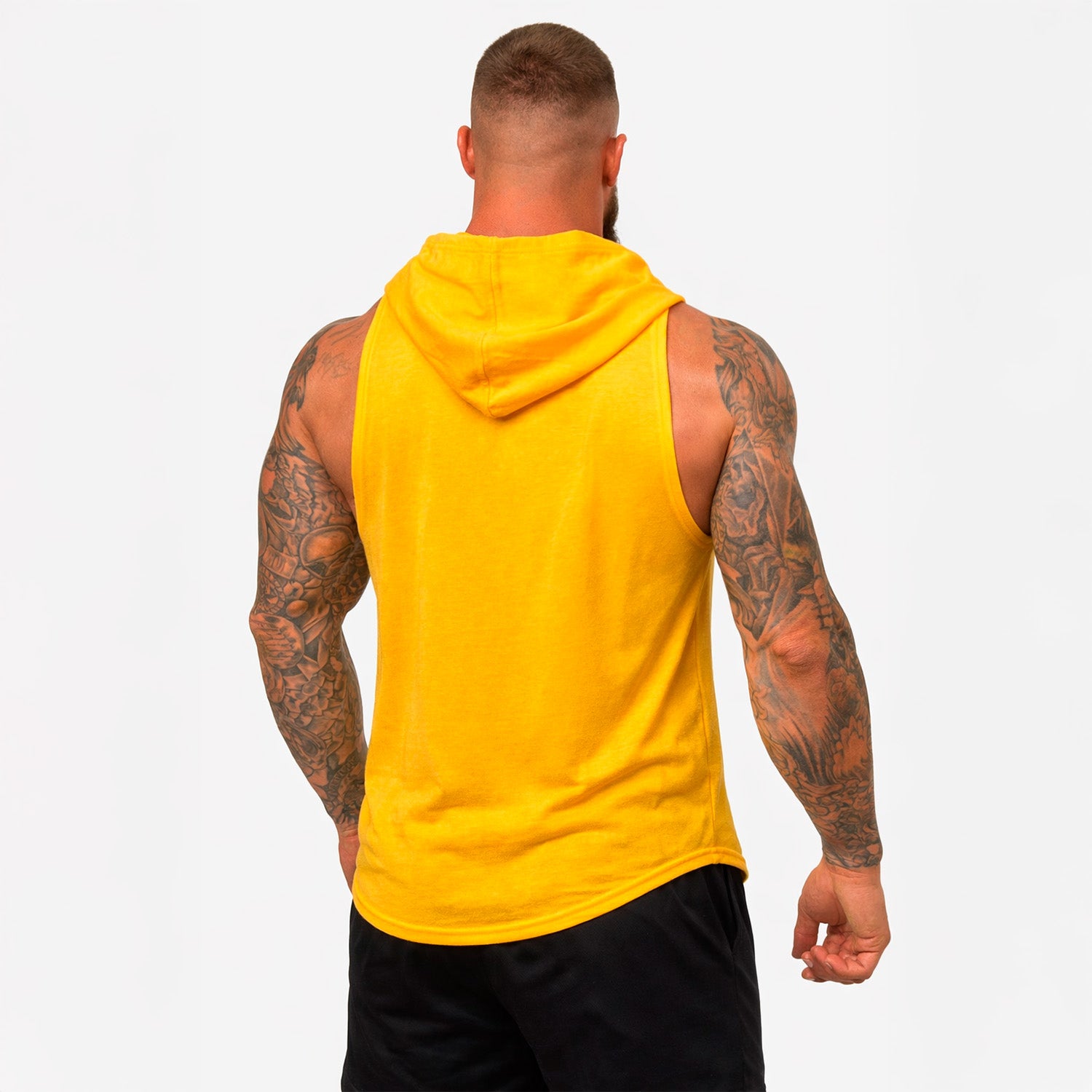 Polera Musculosa Capucha Animal amarillo oro