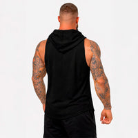 Polera Musculosa Capucha Animal negro