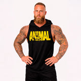 Polera Musculosa Capucha Animal negro