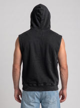 Polerón Musculosa con Capucha Acid Wash  | Black