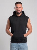 Polerón Musculosa con Capucha lisa Premium | Black