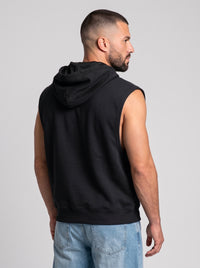 Polerón Musculosa con Capucha lisa Premium | Black