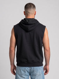 Polerón Musculosa con Capucha lisa Premium | Black