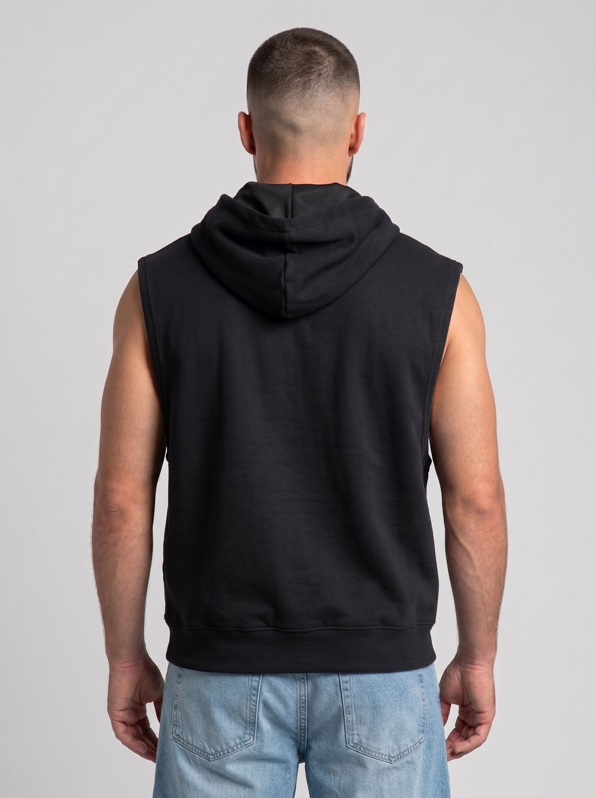 Polerón Musculosa con Capucha lisa Premium | Black