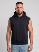 Polerón Musculosa con Capucha lisa Premium | Black
