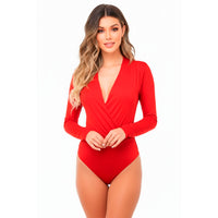 Mujer Body Cuello en V Manga corta