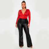 Body para Mujer Cuello en V de Manga Larga