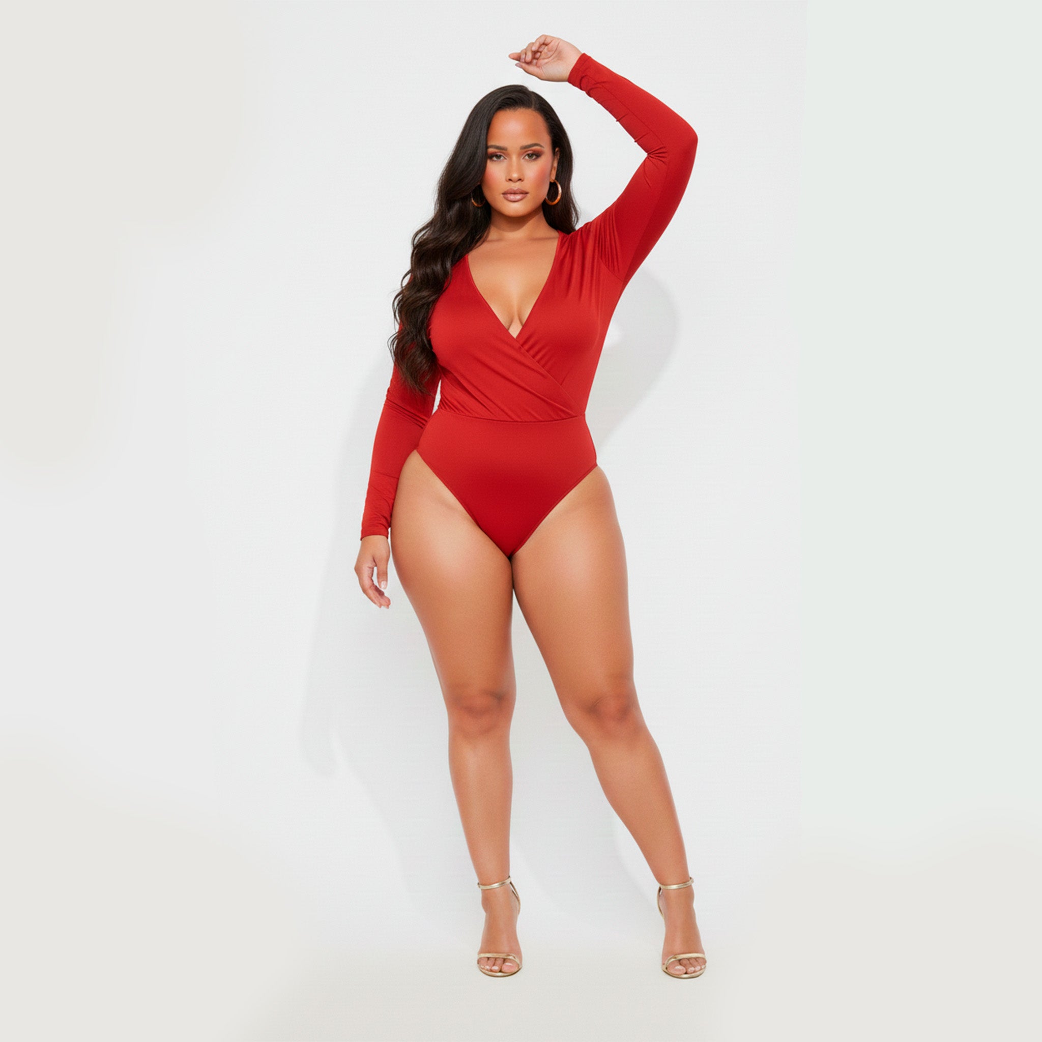 Body para Mujer Cuello en V de Manga Larga