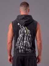 Sleeveless Hoodie Acid Wash Black — Agamenon