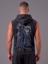 Sleeveless Hoodie Acid Wash Black  — Agamenon one