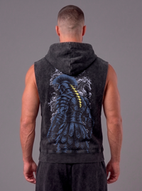 Sleeveless Hoodie Acid Wash Black  — Agamenon one