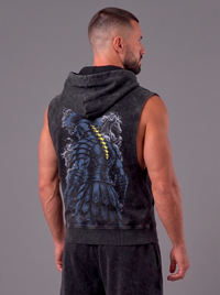 Sleeveless Hoodie Acid Wash Black  — Agamenon one