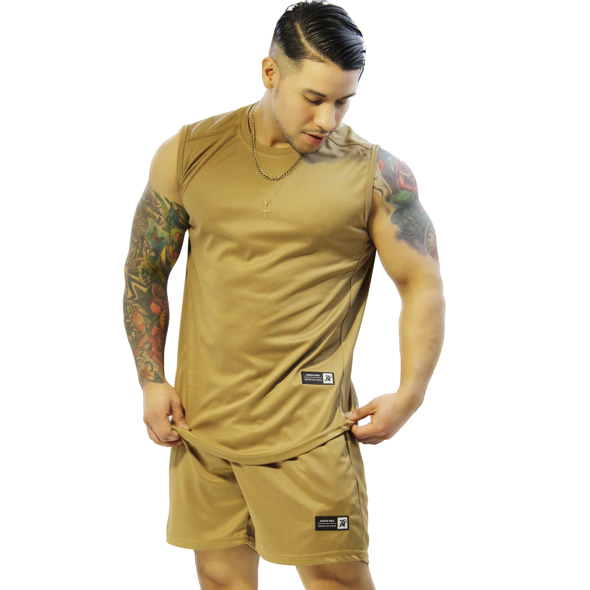 Conjunto dri-fit  gym aress beige