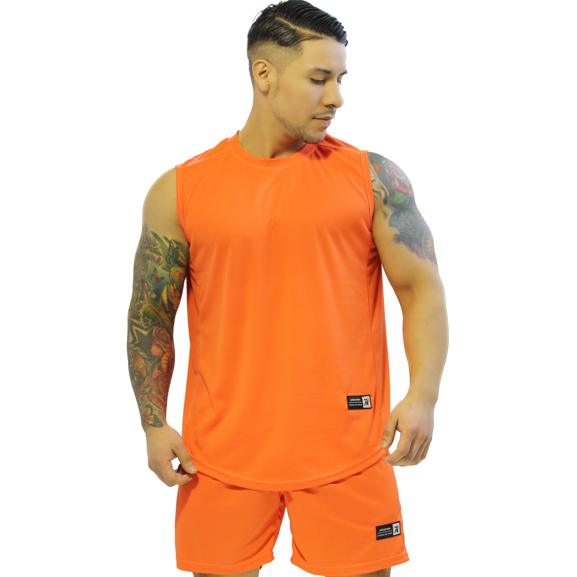 Conjunto dri-fit  gym aress naranja