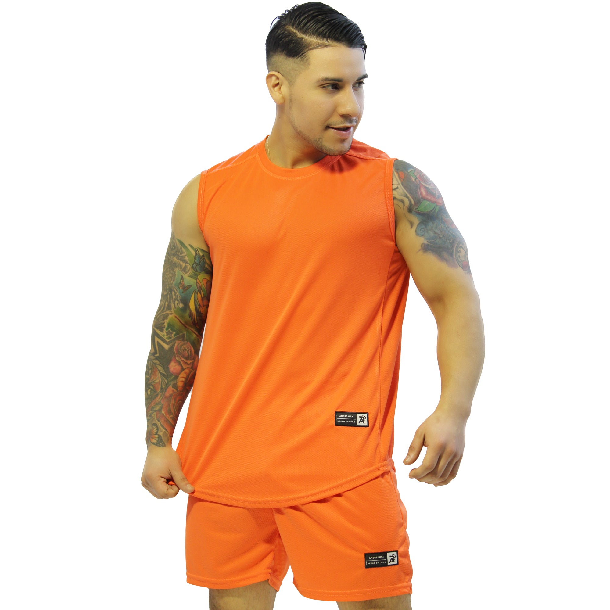 Conjunto dri-fit  gym aress naranja