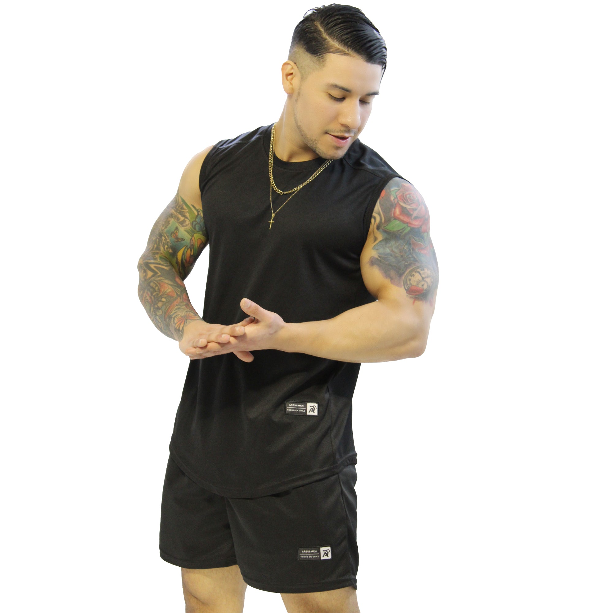 Conjunto dri-fit  gym aress negro