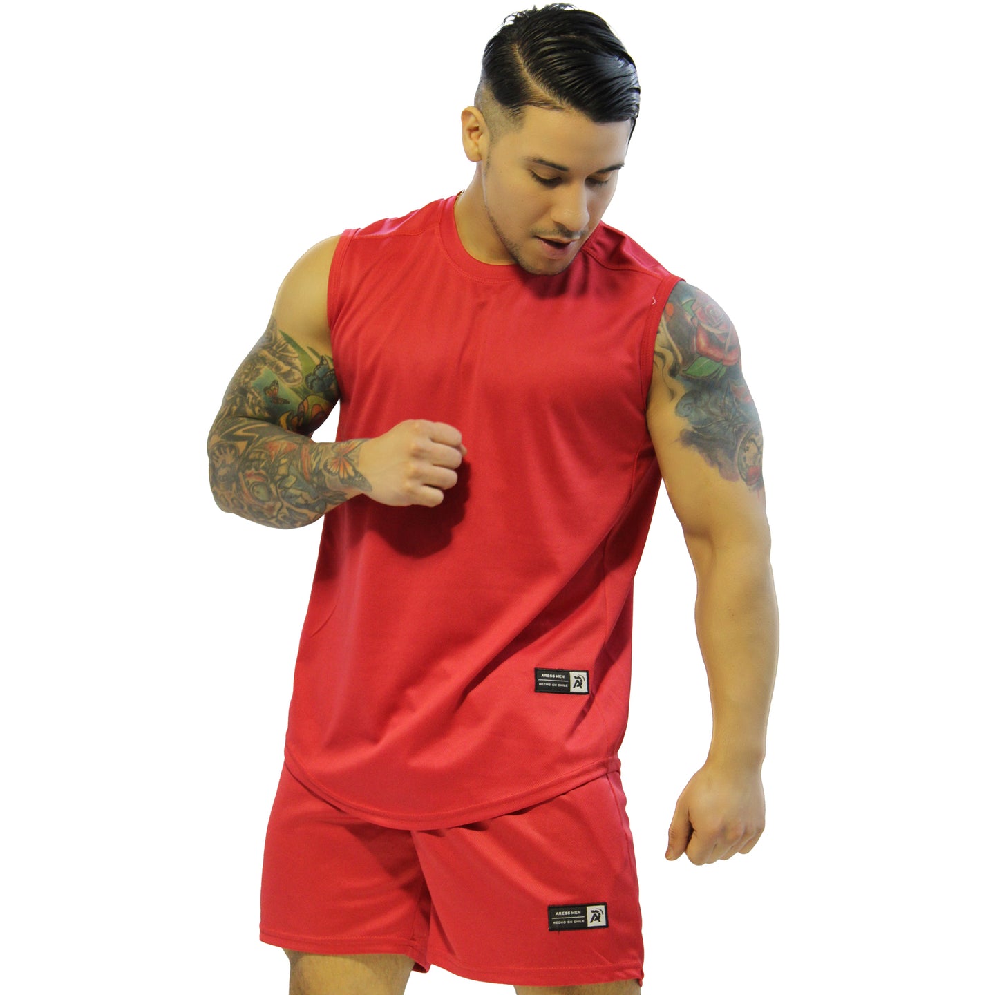 Conjunto dri-fit  gym aress rojo