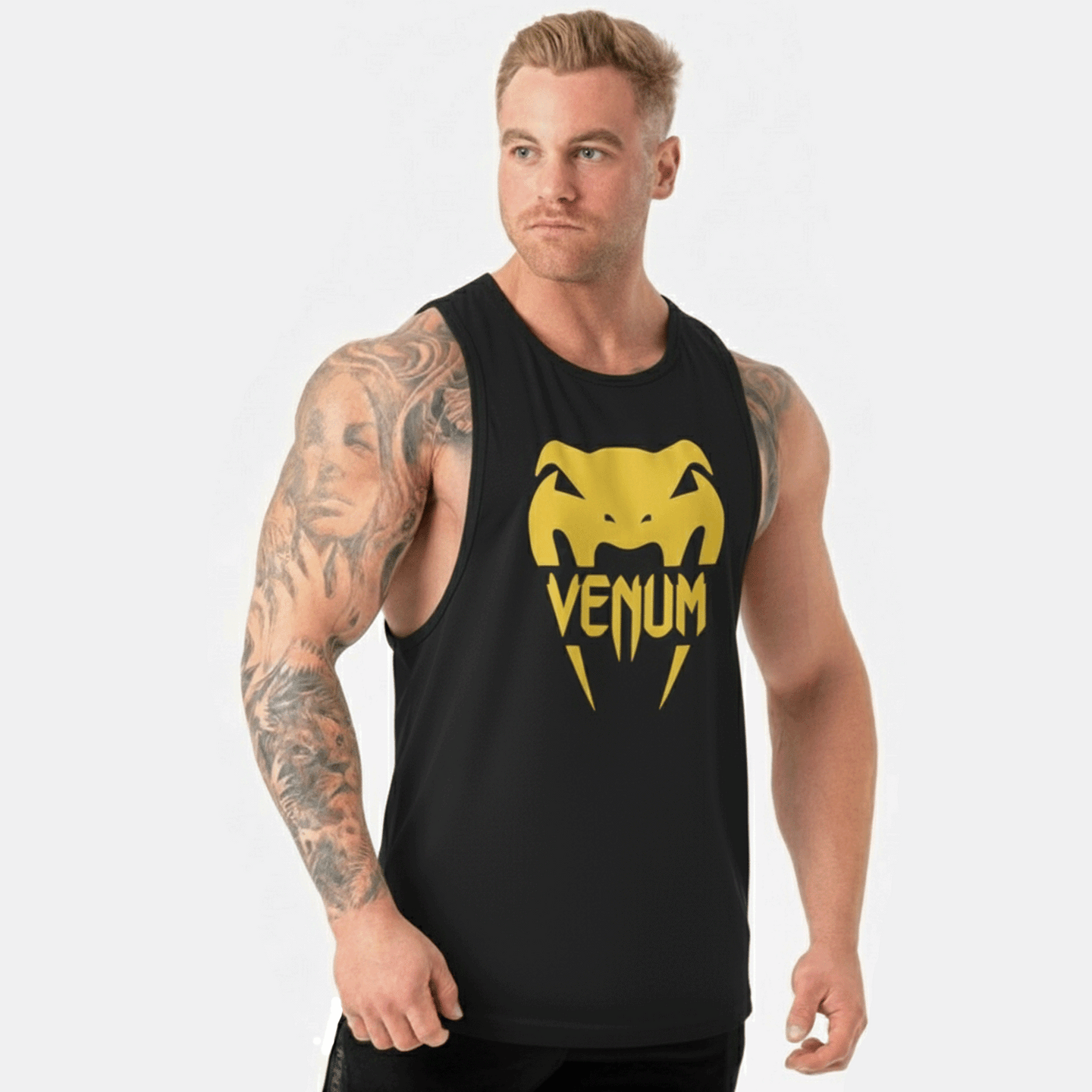 Polera musculosa cuello redondo venum negro