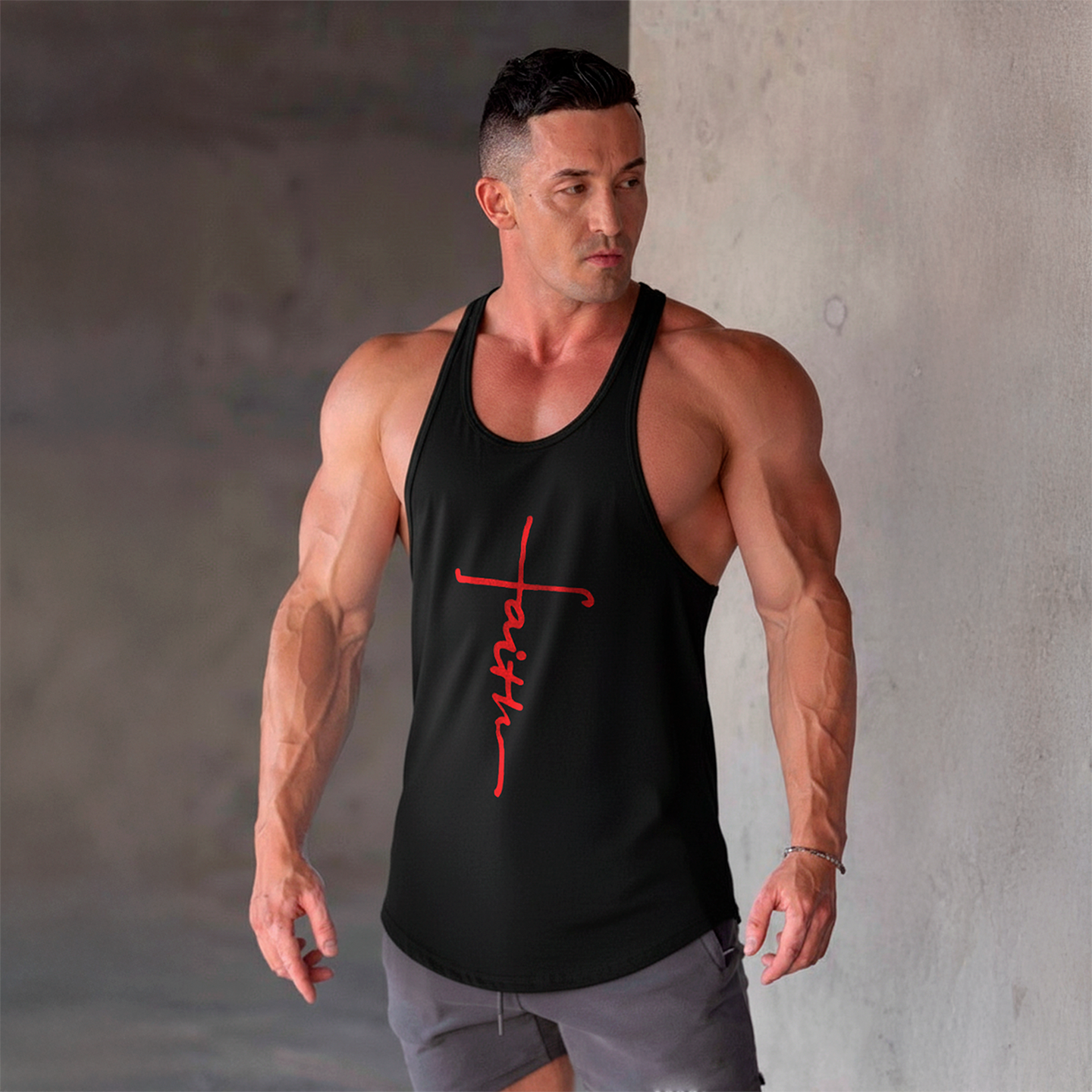 polera musculosa tirante faith negro