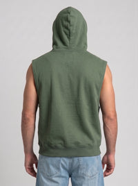 Polerón Musculosa con Capucha lisa Premium | Green