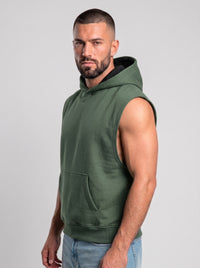 Polerón Musculosa con Capucha lisa Premium | Green