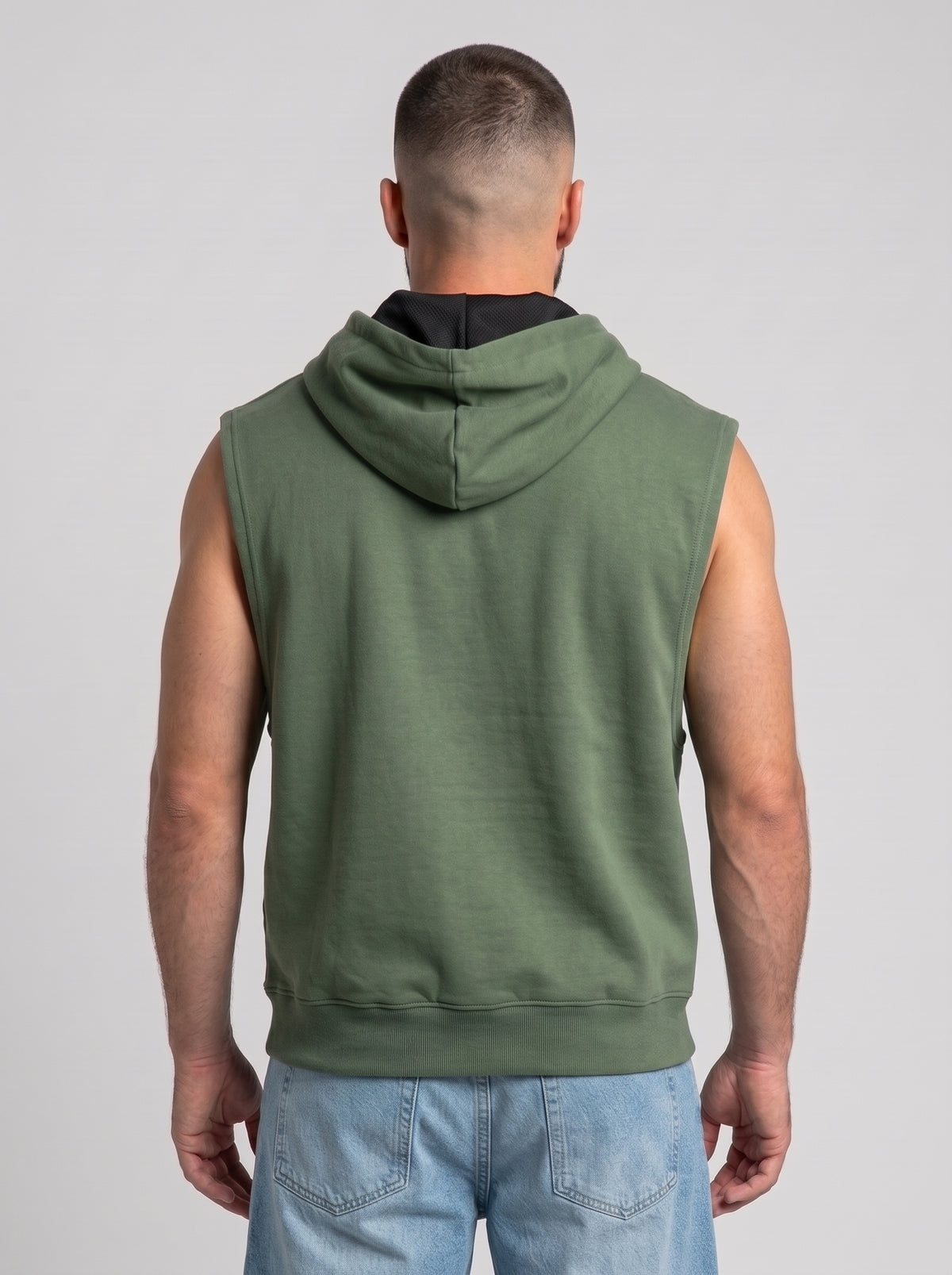 Polerón Musculosa con Capucha lisa Premium | Green