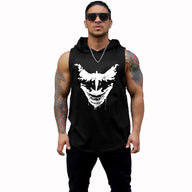 Polera Musculosa Capucha Joker vs Batman negro