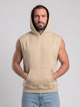 Polerón Musculosa con Capucha lisa Premium | Sand