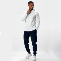 Polera Long Fit Capucha ademan lisa blanco
