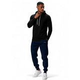 Polera Long Fit Capucha ademan lisa negro
