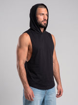 Polera Musculosa Capucha Lisa - Black