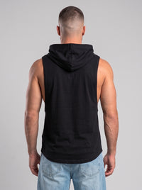 Polera Musculosa Capucha Lisa - Black